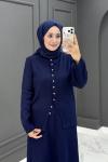 Feyza Triko Etekli Takım - Laci Lacivert