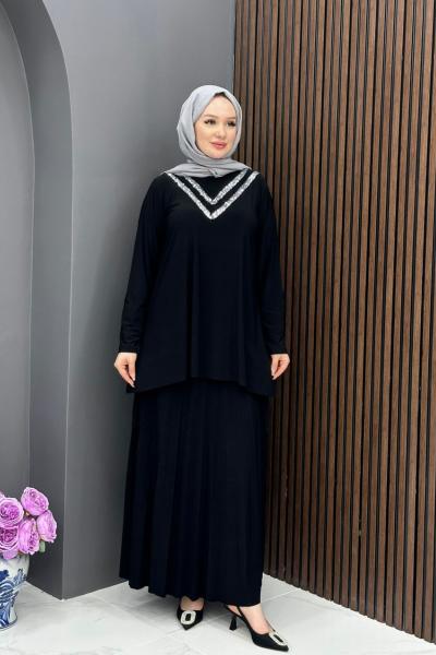 Firuze Etekli Takım - Siyah  Siyah