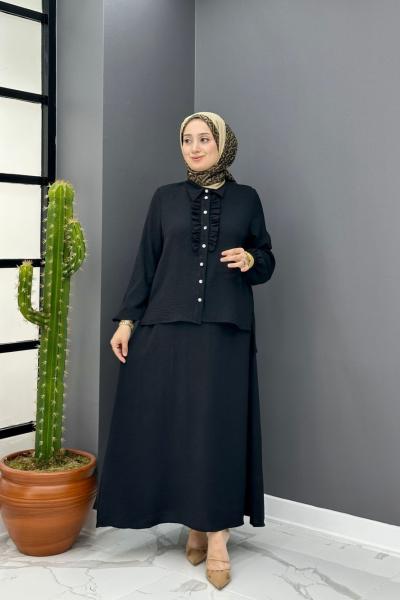 Flora Etekli Takım - Siyah  Siyah