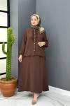 Flora Etekli Takım - Kahve  Kahverengi