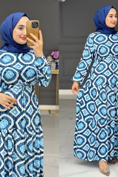 Garden Elbise - Mavi Mavi