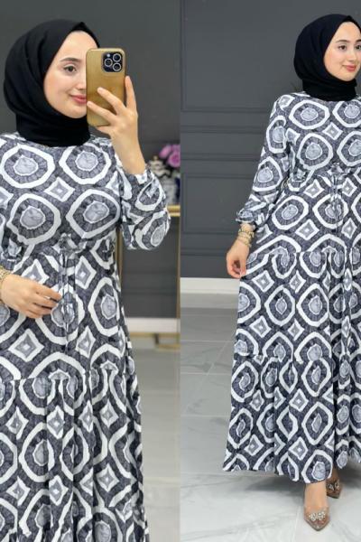 Garden Elbise - Gri Gri