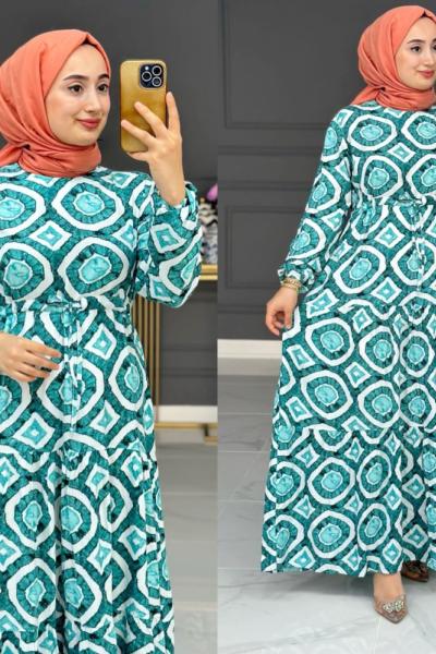 Garden Elbise - Yeşil Yeşil