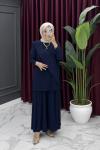 Gayem Bol Pantolonlu Takım - laci  Lacivert