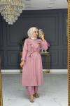 Gökçe uzun tesettur - pembe Pembe