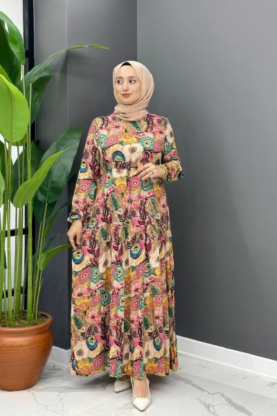 Gökçe Yazlık Elbise- Pembe Pembe