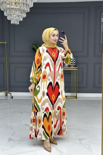 Görkem Elbise -bej Bej