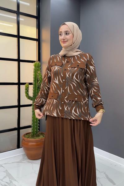 Grand Etekli Takım - Kahve  Kahverengi