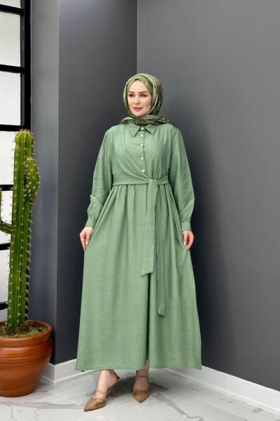 Gülben Elbise - Yeşil  Yeşil