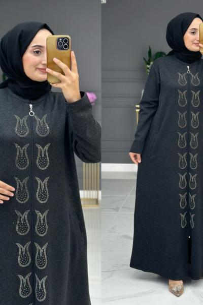 Gülçiçek Ferace- Siyah Siyah