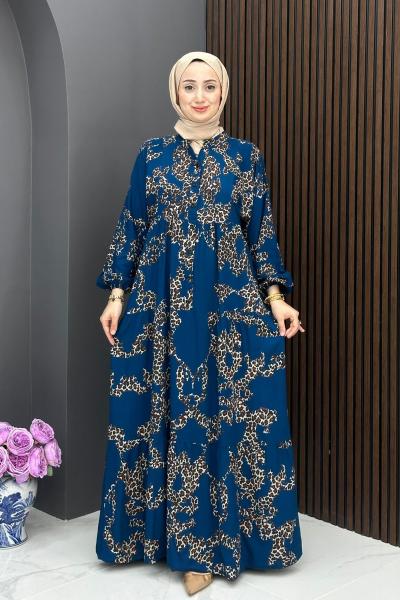 Gülhanım Elbise - İndigo Mavi
