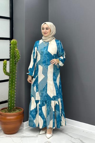 Güllü Elbise - Turkuaz  Turkuaz