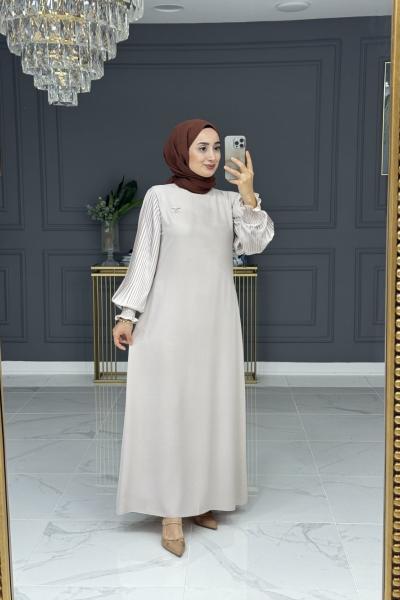 Gülşah tesettur abiye - bej Bej