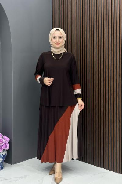 Günel Etekli Takım - Kahve  Koyu Kahverengi