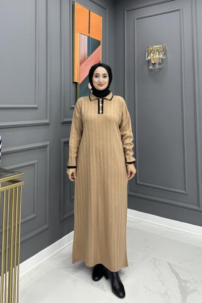 Habibe  Triko Elbise - Camel  Camel