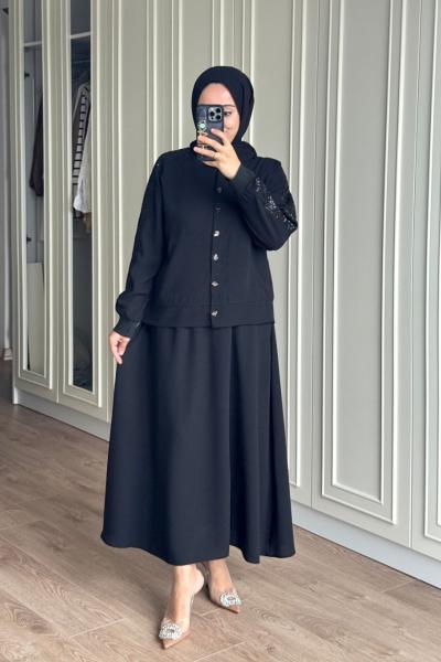 Havva Etekli Takım - Siyah  Siyah