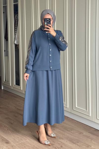 Havva Etekli Takım - Gri  Gri