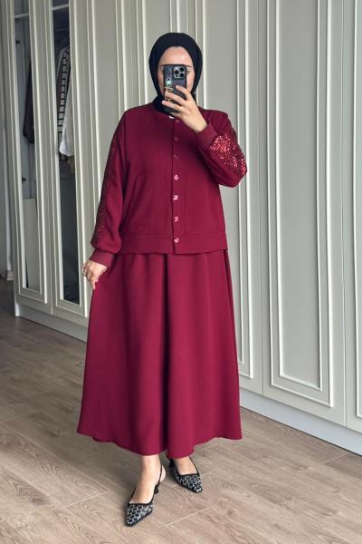 Havva Etekli Takım - Bordo  Bordo