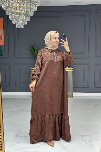 Hilal Abiye - Kahve  Kahverengi