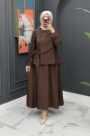 Hilal Etekli Takım - kahve Kahverengi