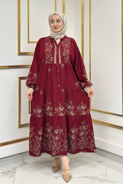 Hilay Elbise - Bordo Bordo