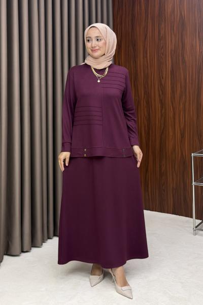 Hira Etekli Takım-Bordo Bordo