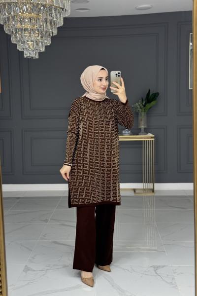 İklim triko takım - kahve Acı Kahve