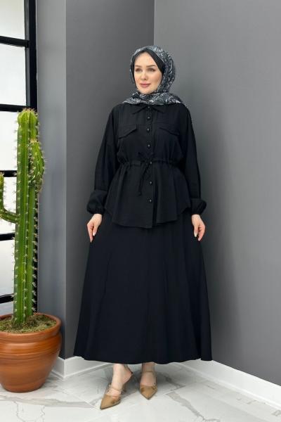 İnci Etekli Takım - Siyah  Siyah