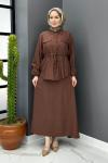 İnci Etekli Takım - Kahve Kahverengi