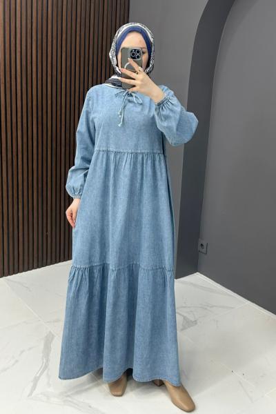 İnci Kot Elbise Mavi