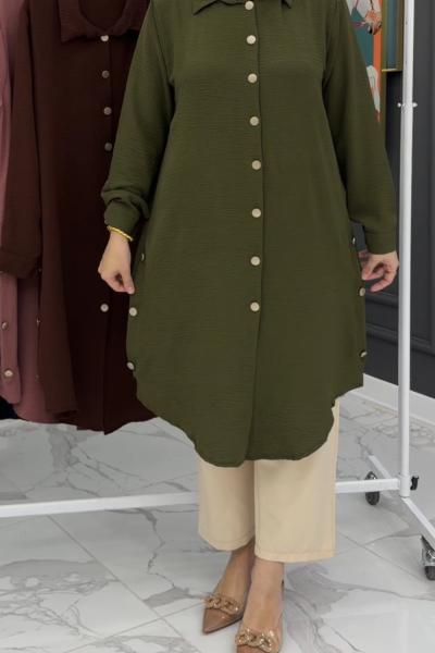 İnci Tunik - Haki Haki