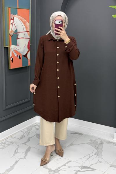 İnci Tunik - Kahve Kahverengi