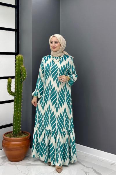 Işık Elbise - Yeşil Yeşil