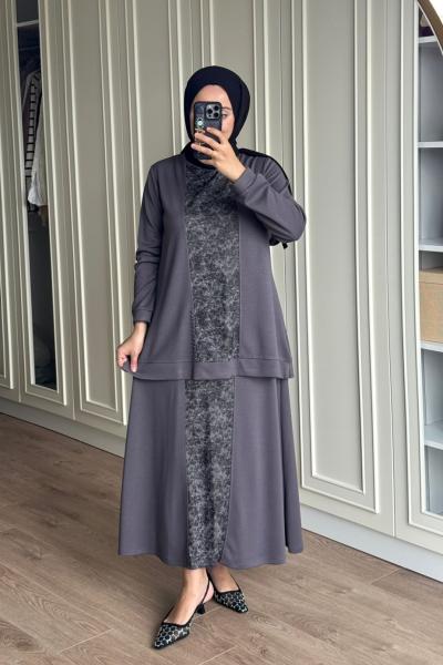 Işılay Etekli Takım - Gri  Gri