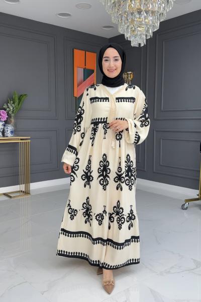 Kamelya Elbise - Ekru  Ekru