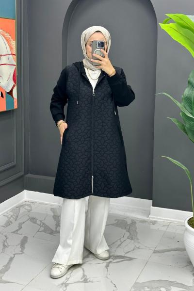 Kapitone Kap - Siyah  Siyah