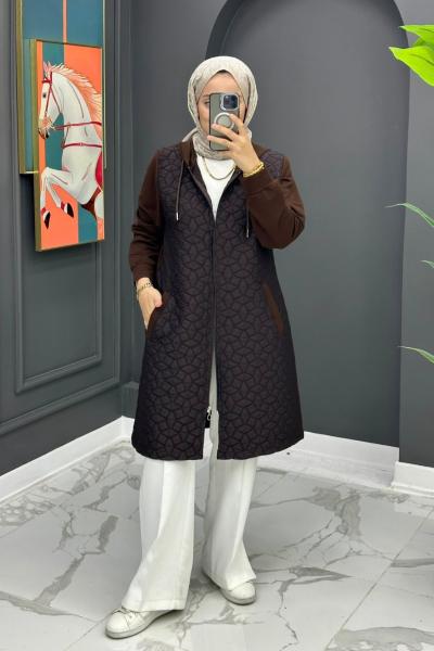 Kapitone Kap - Kahve  Kahverengi