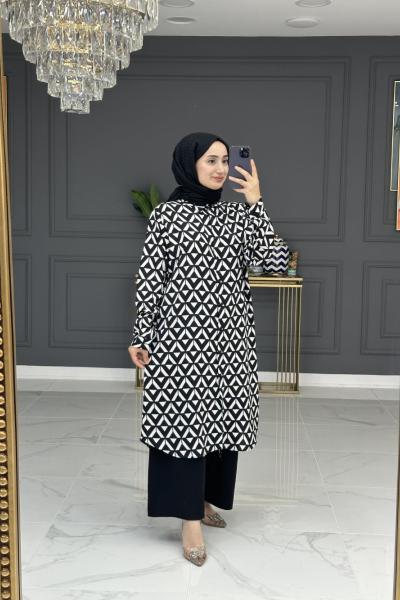 Karla tunik - siyah Siyah