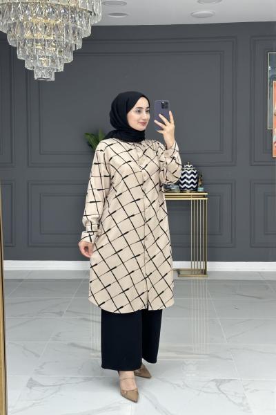 Kenza tunik - Krem Krem