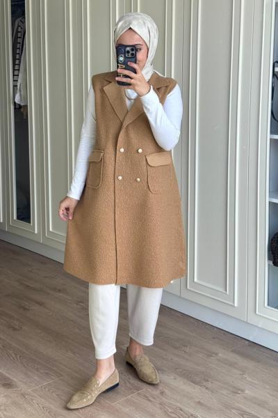 Kibar Yelek - Camel  Camel