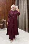 Lamia Uzun Takım - Bordo Bordo