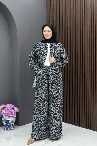 Leopar Yazlık Takım - Gri Gri