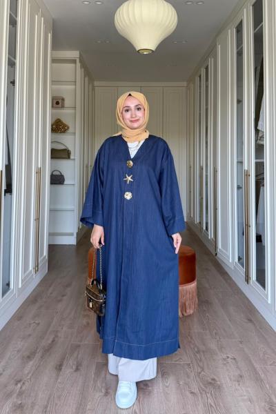 Liva Kot Kimono-Açık Mavi Mavi