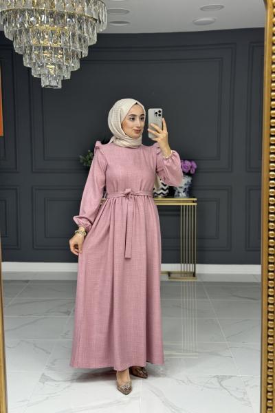 Lotus uzun elbise - pembe Pembe