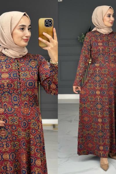 menal Kışlık yakası düğmeli elbise - orange Turuncu