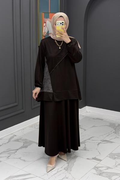 Mersa Etekli Takım - Kahve Kahverengi