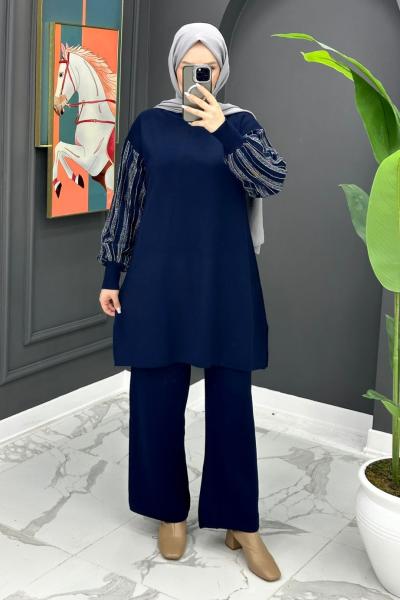 Merve Triko Takım - Lacivert  Lacivert