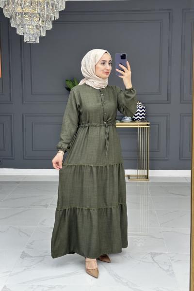 Meyra elbise- haki Haki