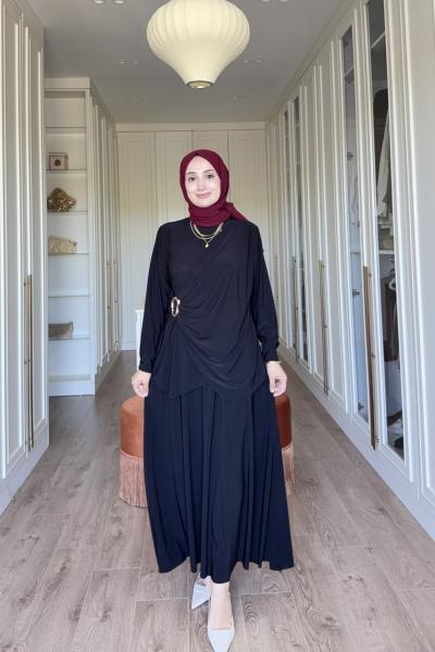 Meyra Etekli Takım - Siyah Siyah