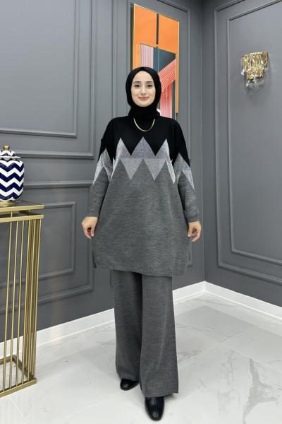 Mihriban Triko Takım - Gri Gri